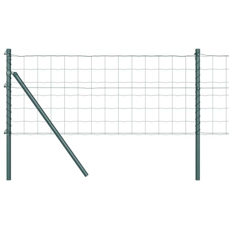 vidaXL Recinzione Euro con 13 Pali 0,8x25 m in Acciaio Zincato Verde