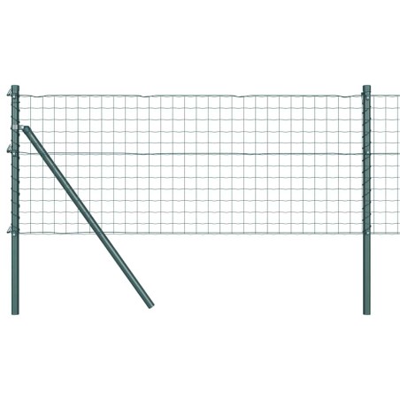 vidaXL Recinzione Euro con 13 pali 0.4x50 m in acciaio galvanizzato verde