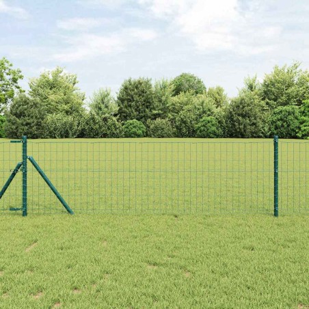 vidaXL Recinzione Euro con 13 Pali 0.6x50 m in Acciaio Zincato Verde