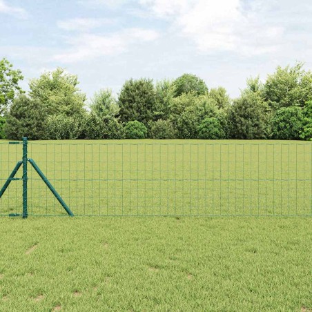 vidaXL Recinzione Euro con 7 Poste 0,8 x 10 m in Acciaio Zincato Verde