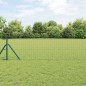 vidaXL Recinzione Euro con 7 Poste 0,8 x 10 m in Acciaio Zincato Verde