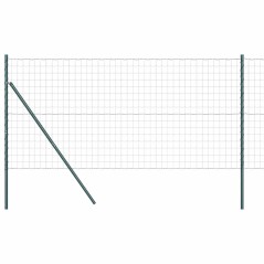 vidaXL Recinzione Euro con 7 Pali 1,4 x 10 m in Acciaio Galvanizzato Verde