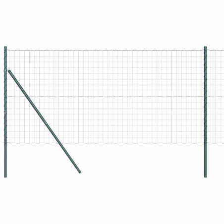 vidaXL Recinzione Euro con 7 Pali 1,4 x 10 m in Acciaio Galvanizzato Verde