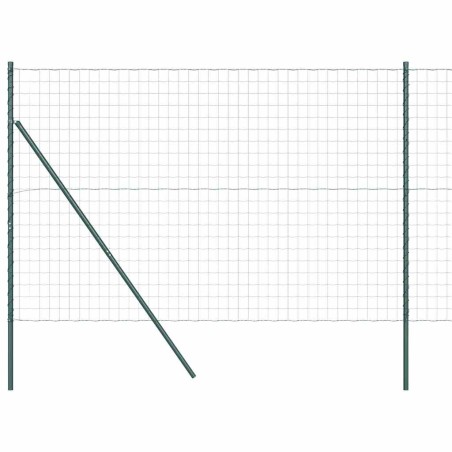 vidaXL Recinzione Euro con 7 paletti, 1.6 x 10 m in acciaio zincato verde