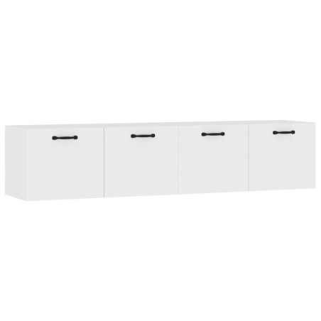 Mobili Parete 2 pz Bianco Lucido 60x36,5x35cm Legno Multistrato