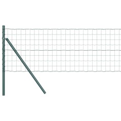 vidaXL Recinzione Euro con 13 post, 0.6 x 25m, in acciaio zincato verde
