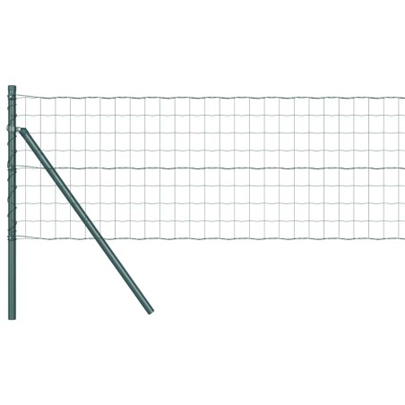 vidaXL Recinzione Euro con 13 pali, 0,6 x 50 m in acciaio zincato verde
