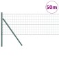 vidaXL Recinzione Euro con 13 pali, 0,6 x 50 m in acciaio zincato verde