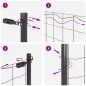 vidaXL Recinzione Euro con 7 post, 1x10 m, in acciaio zincato grigio vidaXL Recinzione Euro con 7 post, 1x10 m, in acciaio zincato grigio