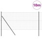 vidaXL Euro Fence con 7 pali 1,4 x 10 m in acciaio zincato grigio