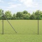 vidaXL Recinzione Euro con 7 pali, 1.6x10 m in acciaio zincato grigio. vidaXL Recinzione Euro con 7 pali, 1.6x10 m in acciaio zincato grigio.