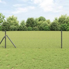 vidaXL Recinzione Euro con 7 posti 0.6 x 10 m in acciaio zincato grigio