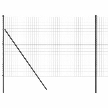 vidaXL Recinzione Euro con 7 post, 1.6 x 10 m, in acciaio zincato grigio