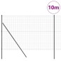 vidaXL Recinzione Euro con 7 post, 1.6 x 10 m, in acciaio zincato grigio