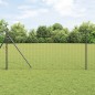 vidaXL Recinzione Euro con 7 pali, 1.4x10 m, in acciaio zincato grigio