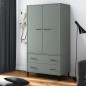 Armadio Gambe Metallo Grigio 90x55x172,5 cm Legno Massello OSLO Armadio Gambe Metallo Grigio 90x55x172,5 cm Legno Massello OSLO