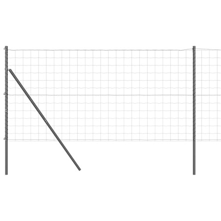 vidaXL Recinzione Euro con 7 posti, 1x10 m, in acciaio zincato grigio.