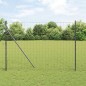 vidaXL Euro Fence con 7 Poste, 1,5 x 10 m in Acciaio Zincato Grigio