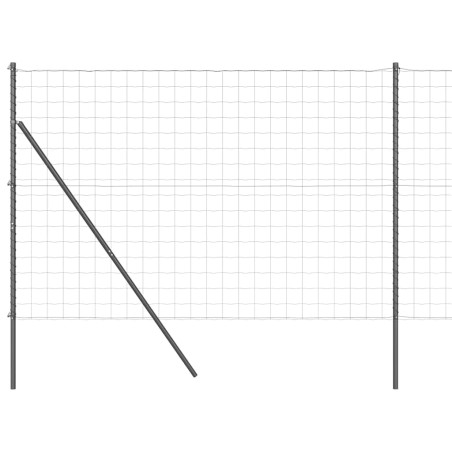 vidaXL Euro Fence con 7 Poste, 1,5 x 10 m in Acciaio Zincato Grigio