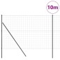 vidaXL Euro Fence con 7 Poste, 1,5 x 10 m in Acciaio Zincato Grigio