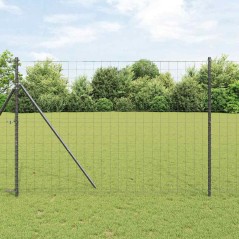 vidaXL Recinzione Euro con 7 Poste, 1.6 x 10 m in acciaio zincato grigio