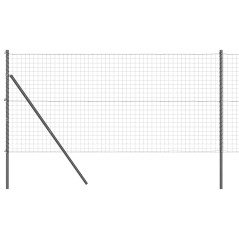 vidaXL Recinzione Euro Fence con 13 post, 1x25 m, in acciaio galvanizzato grigio.