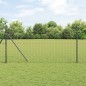 vidaXL Recinzione Euro con 13 pali, 1.2 x 25 m, in acciaio zincato grigio