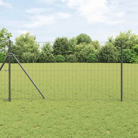 vidaXL Recinzione Euro con 13 paletti, 1x25 m in acciaio galvanizzato grigio