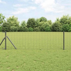 vidaXL Recinzione Euro con 13 Post 0,8x25 m in acciaio zincato grigio.