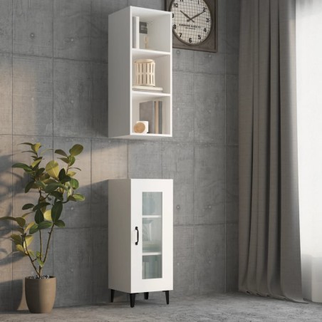 Armadietto a Muro Bianco 34,5x32,5x90 cm in Legno Multistrato