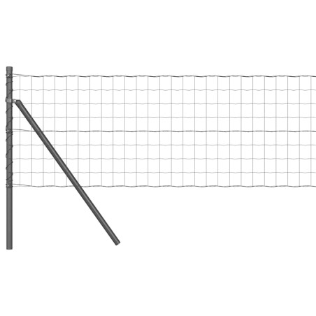 vidaXL Recinzione Euro con 7 pali, 0,6 x 10 m in acciaio zincato grigio