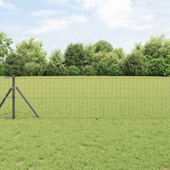 vidaXL Recinzione Euro con 7 posti, 0.8 x 10 m in acciaio zincato grigio