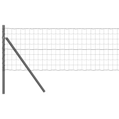 vidaXL Recinzione Euro con 7 posti, 0.8 x 10 m in acciaio zincato grigio
