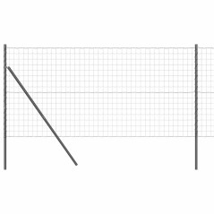 vidaXL Recinzione Euro con 7 pali, 1 x 10 m in acciaio galvanizzato grigio