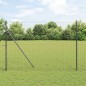 vidaXL Recinzione Euro di con 7 post, 1.5x10 m, in acciaio galvanizzato grigio