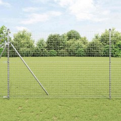 vidaXL Recinzione Euro con 7 post, 1,6 x 10 m, in acciaio galvanizzato
