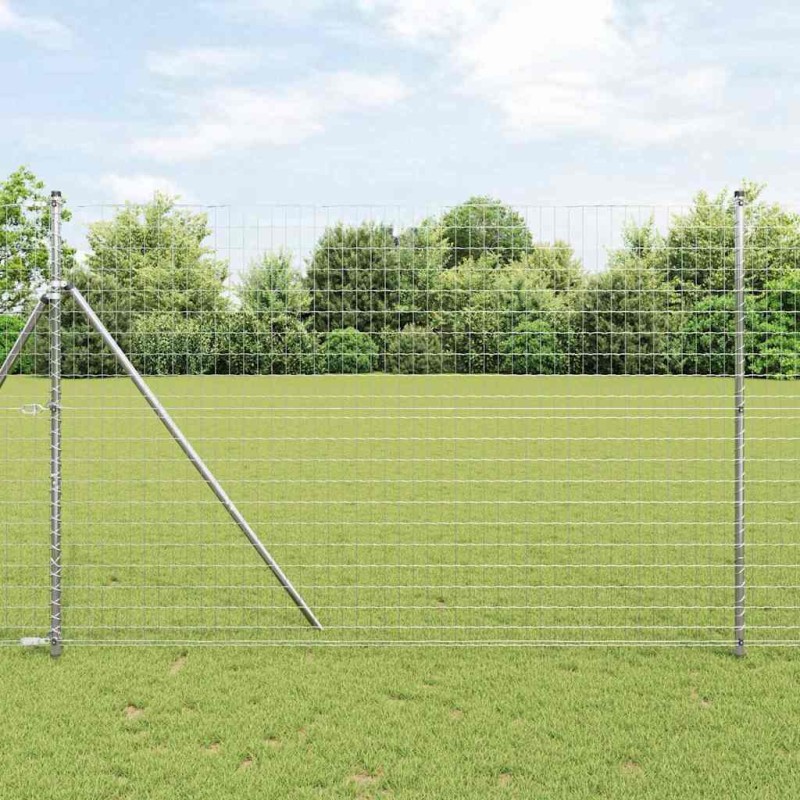 vidaXL Recinto Euro della con 7 pali, 1,5 x 10 m in acciaio zincato.