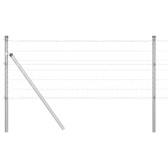 vidaXL Recinzione Euro con 7 post, 0.4 x 10m in acciaio galvanizzato