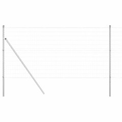 vidaXL Recinzione Euro con 7 pali, 1x10 m in acciaio zincato