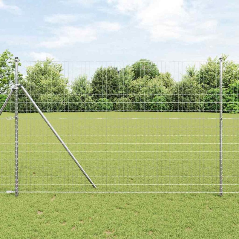 vidaXL Recinzione Euro con 7 post, 1.6x10 m in acciaio galvanizzato