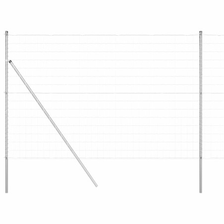 vidaXL Recinzione Euro con 7 pali, 1,5 x 10 m, in acciaio zincato