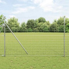 vidaXL Recinzione Euro con 7 pali, 1.6x10 m in acciaio zincato