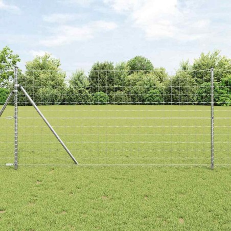 vidaXL Recinto Euro con 7 Posti 1.4x10 m in Acciaio Zincato