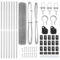 vidaXL Euro Fence con 7 pali, 1.5x10 m in acciaio zincato