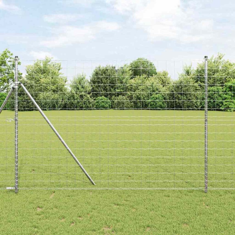 vidaXL Recinzione Euro Fencing con 7 posti 1.6 x 10 m in acciaio zincato