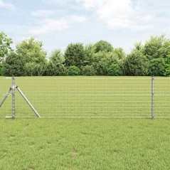 vidaXL Recinzione Euro con 13 pali, 0,6x25 m in acciaio zincato