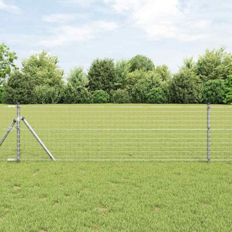 vidaXL Recinzione Euro con 13 pali, 0,6x25 m in acciaio zincato