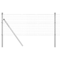 vidaXL Euro Fence con 13 pali 0,8 x 25 m in acciaio galvanizzato