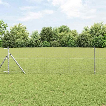 vidaXL Recinzione Euro con 13 pali, 0,6 x 25 m in acciaio zincato