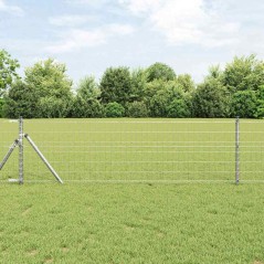 vidaXL Recinzione Euro con 13 pali, 0,8 x 25 m, in acciaio zincato